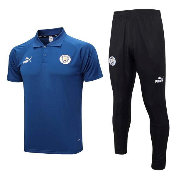 Polo Manchester City Conjunto Completo 2023/2024 Azul Negro
